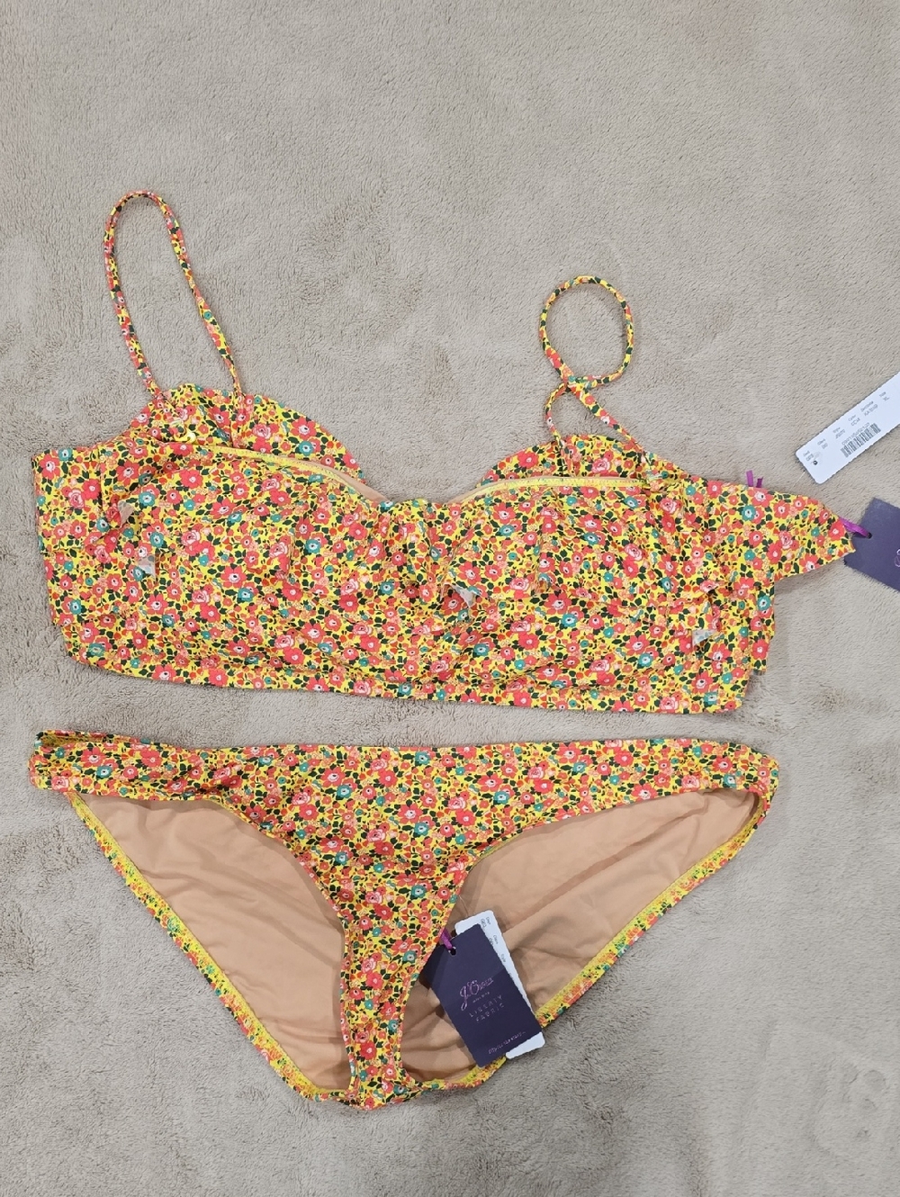 J. Crew Yellow Floral Bikini Set